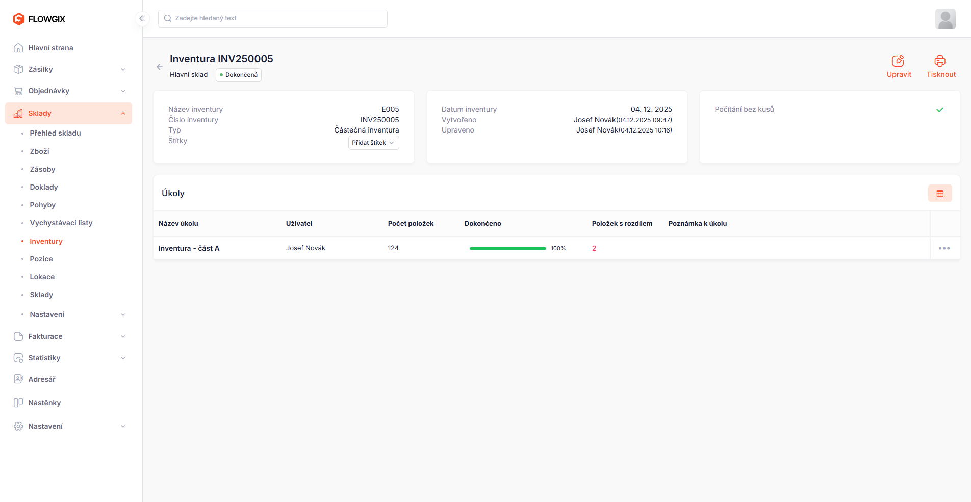 Inventory ve Flowgix